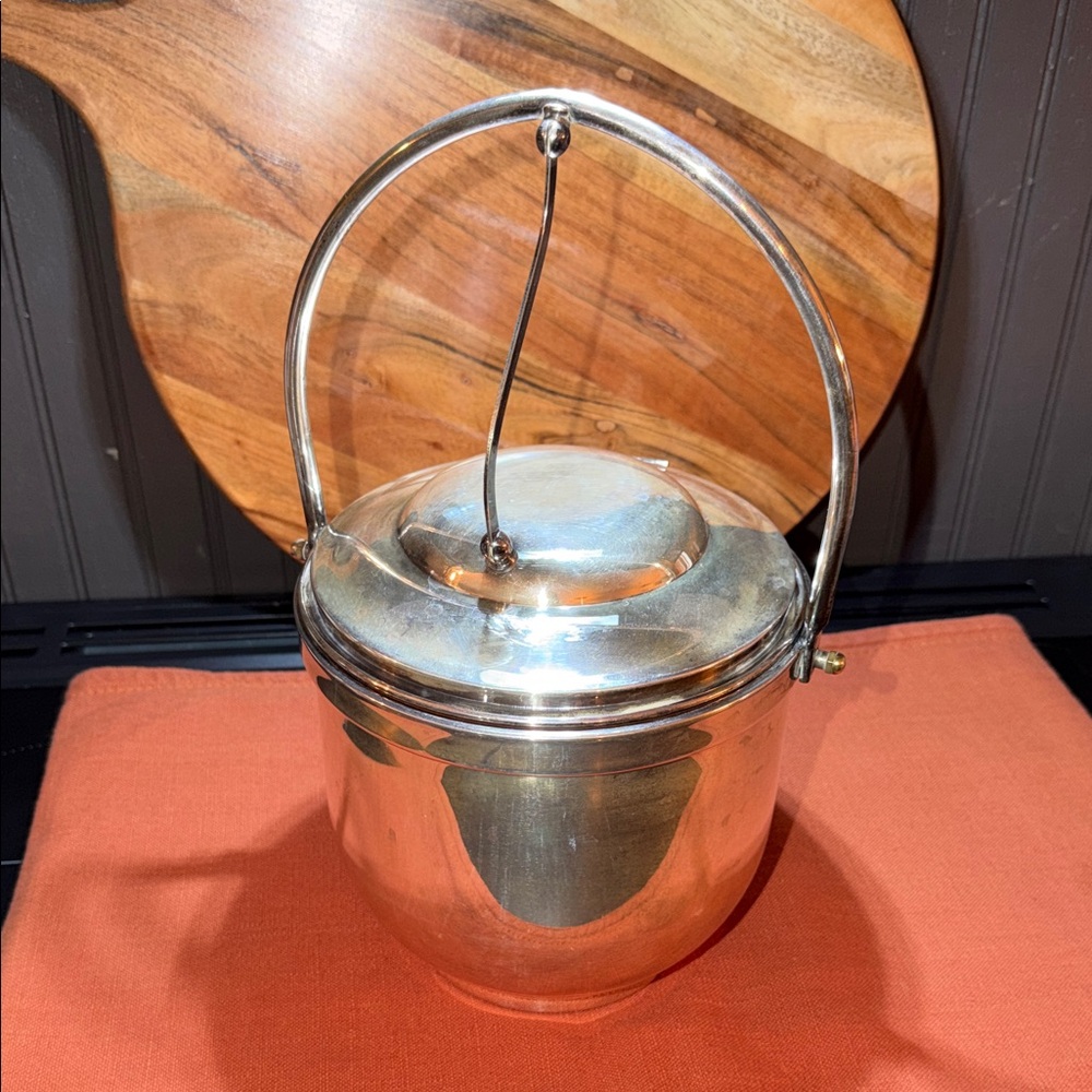 Vintage Silver Ice Bucket with Handle